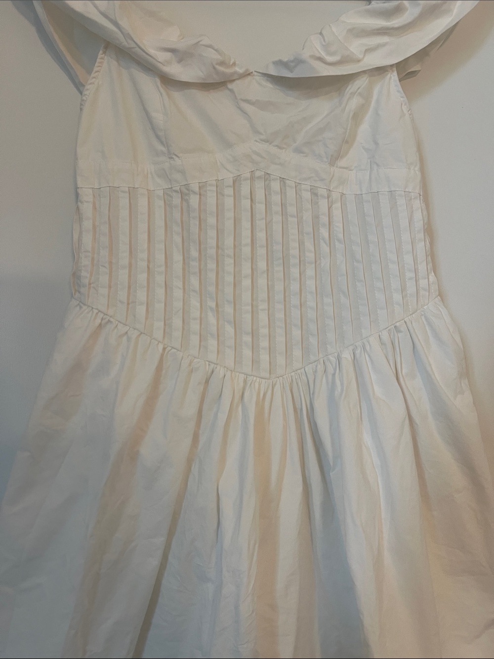 White Off-Shoulder Ruffled Midi Dress - Picture 3 of 5